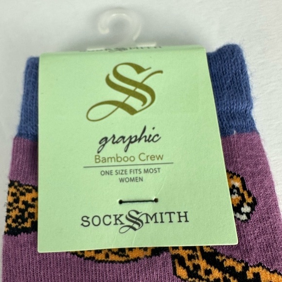 NWT Socksmith Cheetah, Purple - Women's Bamboo Socks - Picture 4 of 6